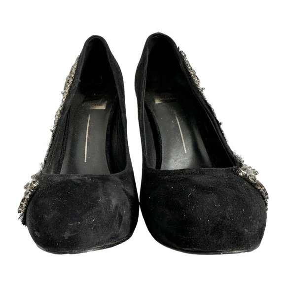 Dolce Vita Tavi Jeweled Suede Pumps High Heel Black Embellished Size 7 - Picture 4 of 14